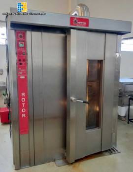Horno rotativo de acero inoxidable con doble carro a gas Supremax
