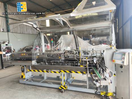 Encartonadora vertical Fabrima Vertopac VP 120 con insertador de prospectos