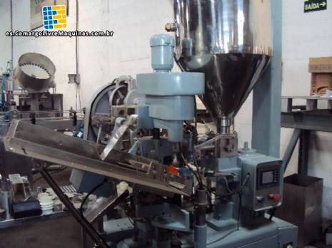 Llenado y cierre autom�tico para tubo de metal cosm�tico Tonazzi