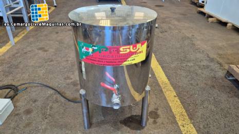 Tanque de almacenamiento con camisa de acero inoxidable y calefacción eléctrica, 70 litros, PR Sul Tanque de almacenamiento con camisa de acero inoxidable y calefacción eléctrica, 70 litros, PR Sul