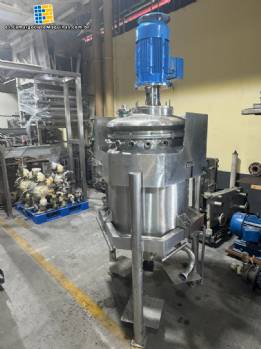 Tanque mezclador con camisa de acero inoxidable Turbon Mixer de alto cizallamiento Recinox de 200 litros Tanque mezclador con camisa de acero inoxidable Turbon Mixer de alto cizallamiento Recinox de 200 litros